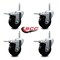 Service Caster 4 Inch Phenolic Swivel 34 Inch Threaded Stem Caster Set with Total Lock Brake SCC-TSTTL20S414-PHS-34212-4 - alternate 2